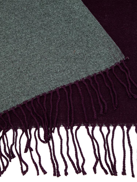 Палантин 70х180см однотон двусторонний темно-фиолетовый полиэстер 000000000001229228