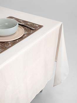 Скатерть  "Золотая коллекция" 150*250см 100% ПЭ с люрексной нитью, жаккард, цвет  молочный с золотистой нитью E020141 000000000001194073