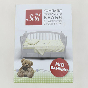 КПБ детское SETA МIO BAMBINO детское 1 простыня 100х145см 1 пододеяльник 110х147см 1 наволочка 40х60см Мишки поплин 01321104 000000000001204102