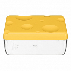 Контейнер для сыра 16x11x7см PHIBO желтый пластик 000000000001219334