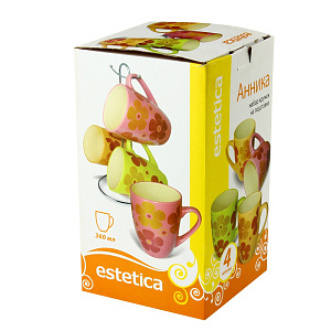 Набор кружек на подставке Анника Estetica, 360мл, керамика, 4 шт. 000000000001060058