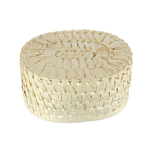 Овальная шкатулка, белый, 30.5?24.5?15 см, листья пальмы 000000000001004657