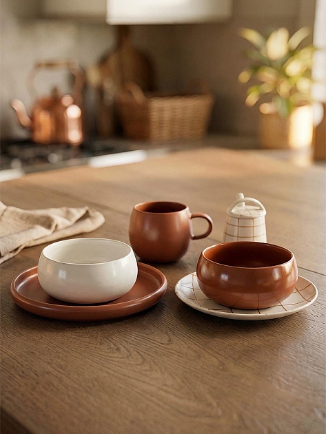 Сахарница с ложкой 200мл DE'NASTIA lattice коричневый керамика 000000000001231352