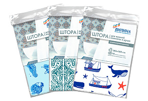 Штора для ванной 180х180см V-LINE полиэтилен 000000000001022720