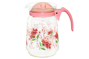 Кувшин 1.5л сирень розовая крышка стекло Коралл G-888/T-9P 000000000001197447