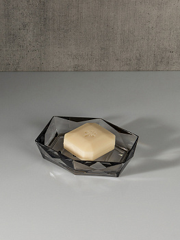 Мыльница 14,5x11,5x3,6см DE'NASTIA CRYSTAL серый акрил 000000000001228362