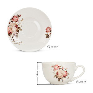 Набор чайный 12 предметов Rose фарфор 000000000001220624