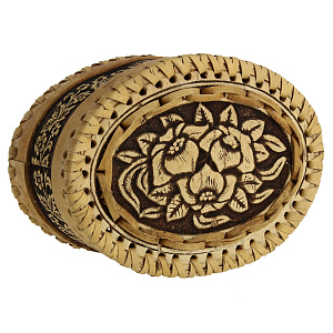 Овальная шкатулка Сибирский Сувенир, 13х10х7 см, береста 000000000001146574