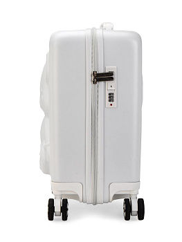 Чемодан на колесах S (38х20х43см) мишка белый ABS 000000000001226533