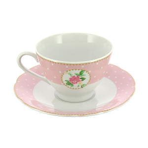 Чайная пара Mix&Match Porcelaine Czech Gold Hands, розовый, 250мл 000000000001136202