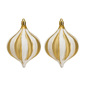 Декоративное украшение Набор 2шт 10,5см Капля серия Золотая пластик 000000000001224102