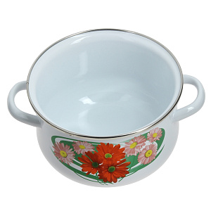 Кастрюля 2л СТАЛЬЭМАЛЬ Летние цветы коническая форма эмалированная сталь 000000000001136696