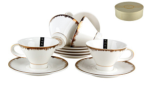 Набор кофейный 6/12 180мл подарочная упаковка Золотое сияние фарфор LTLZ0112-139GIFT 000000000001166708