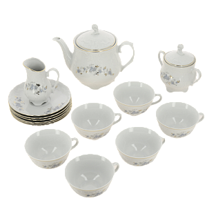 Сервиз чайный 15 предметов CMIELOW 9706 blue фарфор 000000000001172719