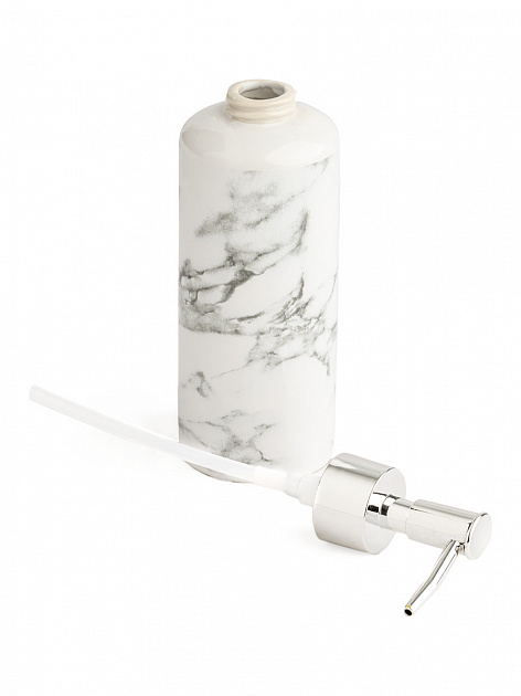 Диспенсер для жидкого мыла DE'NASTIA мрамор белый/серый керамика 000000000001213502