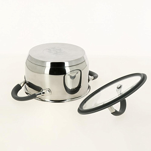 Кастрюля 2,2 литра KITCHEN FANTASY gray нержавеющая сталь Cr2330 000000000001200697