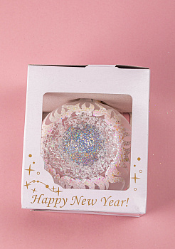 Декоративное украшение Шар №4,5 D8см БИРЮСИНКА Мятый белый стекло 000000000001207647