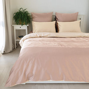 Пододеяльник 145x210см DE'NASTIA NEW сатин 2х-сторонний молочный/бежевый хлопок 000000000001215766