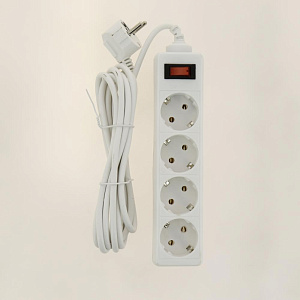 Фильтр сетевой 3м 4 розетки LUAZON LIGHTING 2200Вт 10А 220В белый 000000000001205714