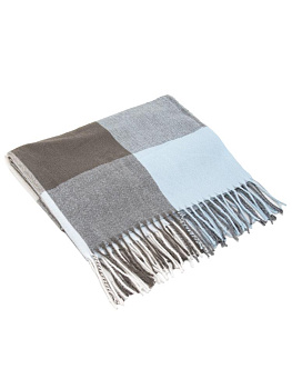 Палантин 70х180см клетка серо-голубой полиэстер 000000000001229218