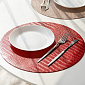 Салфетка сервировочная D36cm DE'NASTIA Крокодил красный искусственная кожа ПВХ
