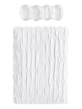 Шторка для ванной 200x200см DE'NASTIA Жатка с водоотталкивающей пропиткой белый полиэстер 000000000001219120