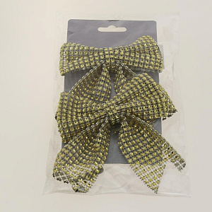 Набор бантов Стразы золото 2 шт BH1283-G 000000000001192740