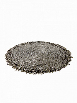 Салфетка сервировочная 35см DE'NASTIA с бахромой серый бисер 000000000001229584