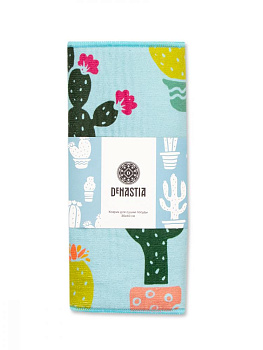 Коврик для сушки посуды 30х40см DE'NASTIA Кактусы голубой/зеленый полиэстер 000000000001202881