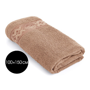 Полотенце 100х150см DE'NASTIA ТАЛИСМАН 1 бежевый хлопок-100% 000000000001215367