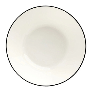 Салатник 15см/470мл DE'NASTIA белый с черной каймой стеклокерамика 000000000001218965