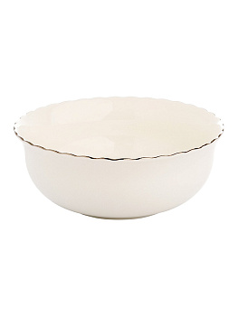 Салатник 15см DE'NASTIA OLYMPOS белый с золотистой каймой фарфор 000000000001218844