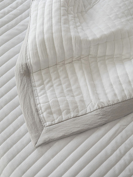 Покрывало 150x205см DE'NASTIA Structure строчка белый полиэстер 000000000001228402