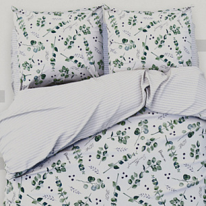 Комплект постельного белья Этель дуэт Eucalyptus 143х215см-2шт 220х240см 70х70см-2шт поплин 125 г/м2 4746231 000000000001205030