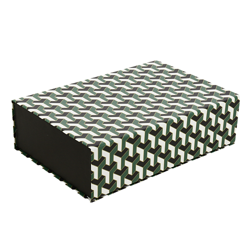 Коробка подарочная на магните с перекидной крышкой «3D» 250x170x70мм черный прямоугольник мелованная бумага Д10303П.012/1.2 000000000001205119
