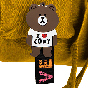 Сумка-шоппер с брелком (холст) 38х33х5см желтый поликотон 000000000001221689