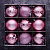 Набор украшений декоративных 9шт розовый пластик (шар матовый 8см-2шт, шар с блестками 8см-2шт, шар с рисунком 8см-5шт) 000000000001208303