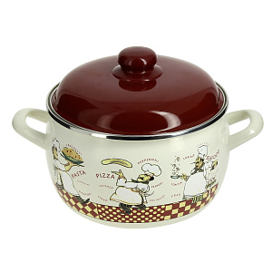 Набор посуды для приготовления 6 предметов Повара (кастрюли: 2,2л+4л+5,3л) металлическая крышка 000000000001006453