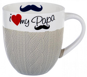 Кружка фарфор 500мл микс 4 декора подарочная упаковка ПАПА Balsford 137-09003 000000000001193959