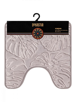 Коврик для туалета 50x50см DE'NASTIA ТРОПИКИ memory серый полиэстер 000000000001207520