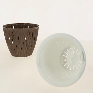 Кашпо со вставкой Вдохновение 1,6л цвет Мокко артикул КШ-5401 пластик 000000000001194616