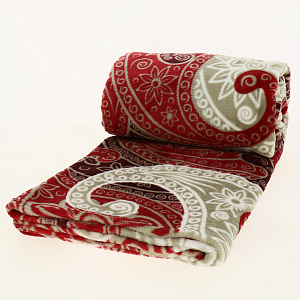 Плед 2-спальный 178х127см ПОСУДА ЦЕНТР пейсли корал флис 000000000001177751