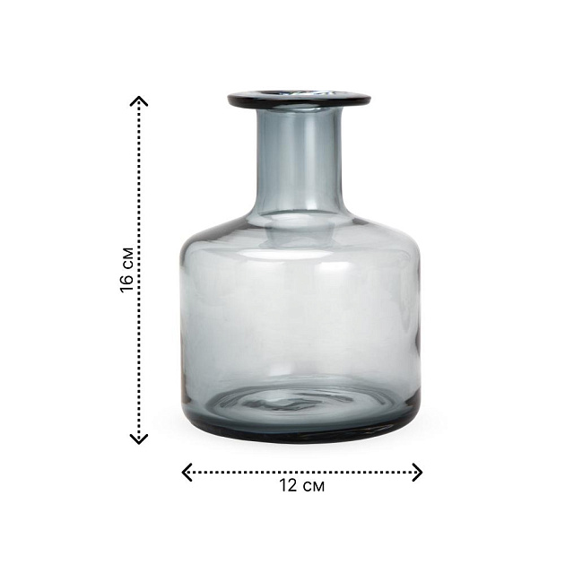 Ваза 16см Verre серая стекло 000000000001224290