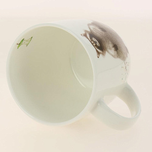 Кружка 380мл PRIORITY Наглая рыжая морда Енот подарочная упаковкакостяной фарфор 000000000001193676