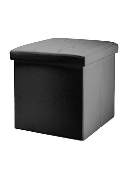Пуфик куб 38х38х38см складной черный PU 000000000001226420