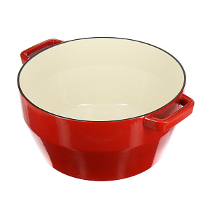 Кастрюля 6,3л 28см PYREX EASYGRIP круглая красная чугун 000000000001142243