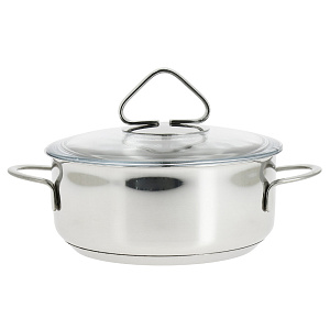 Кастрюля 1,0л Гурман-Стекло, тройное теплораспределительное дно, нержавеющая сталь, 220310 000000000001008066