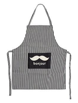 Фартук кухонный 76х62см Bonjour полоска черная хлопок/полиэстер 000000000001230213