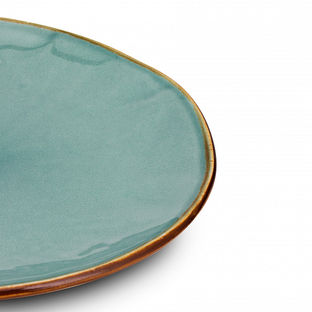 Тарелка десертная 22см NINGBO Акварель бирюза глазурованная керамика 000000000001217610