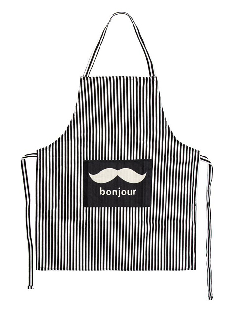 Фартук кухонный 76х62см Bonjour полоска черная хлопок/полиэстер 000000000001230213